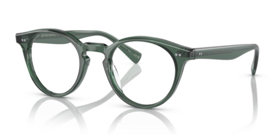 Round green acetate spectacles by Oliver Peoples